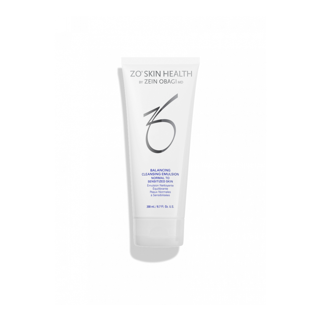 ZO Skin Health Balancing Cleansing Emulsion tube for normal to sensitized skin in white packaging
