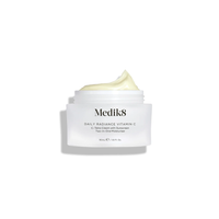Medik8 Daily Radiance Vitamin C cream jar with visible light yellow moisturizer, 50ml