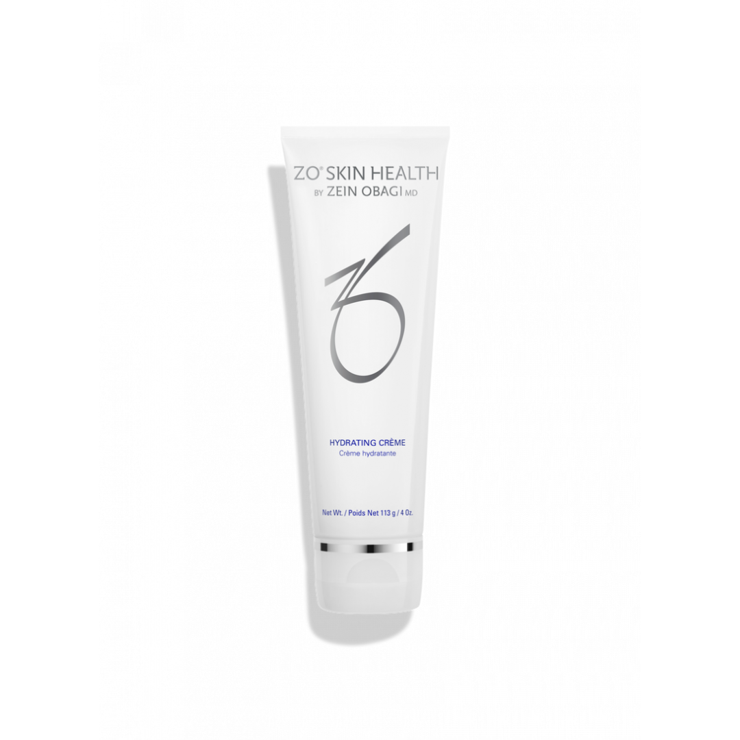 ZO Skin Health Hydrating Crème tube for moisturizing skincare, 113g, white with silver accents