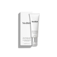 Medik8 Advanced Day Total Protect moisturizer with sunscreen, product and box on white background