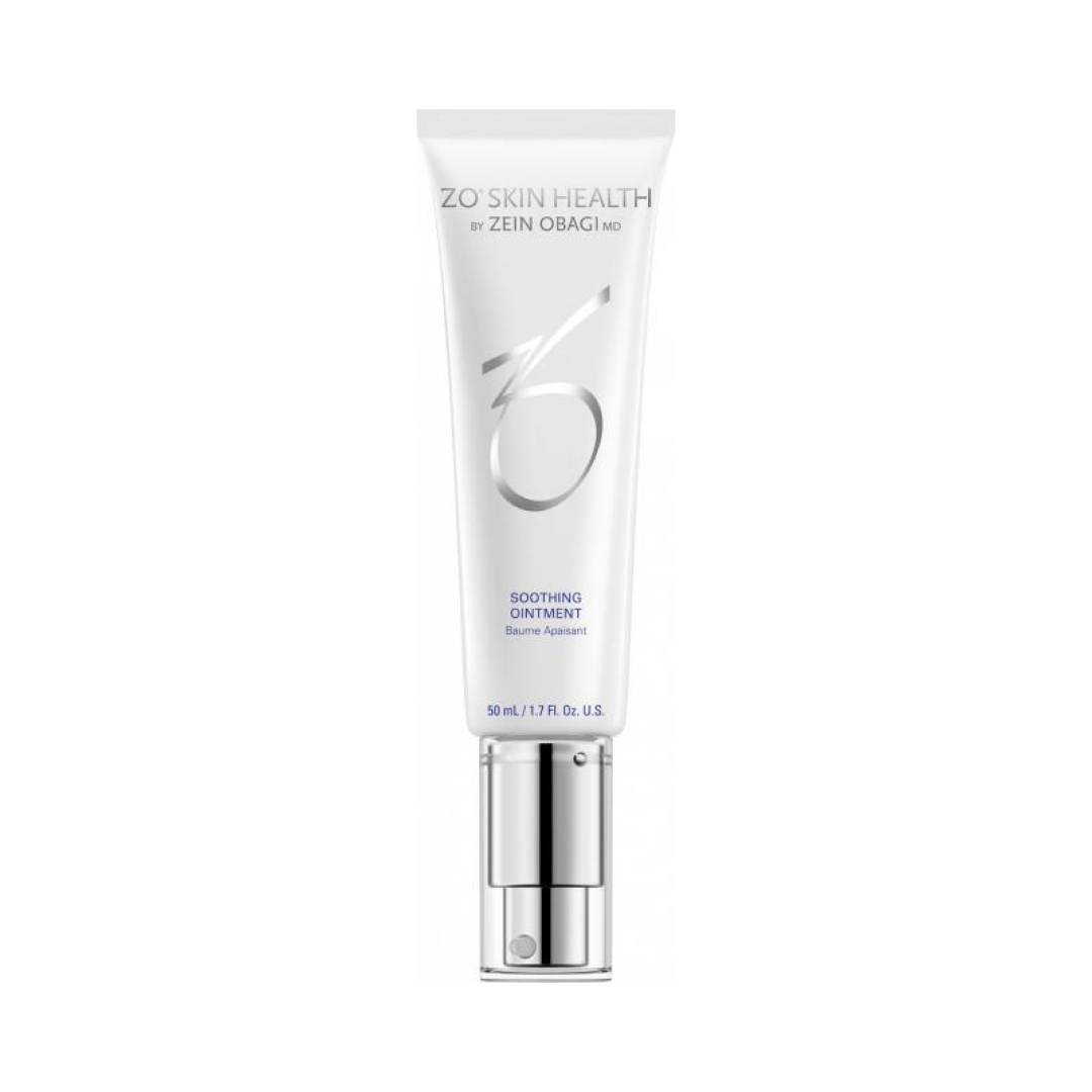 ZO Skin Health Soothing Ointment by Zein Obagi in sleek white tube with silver pump